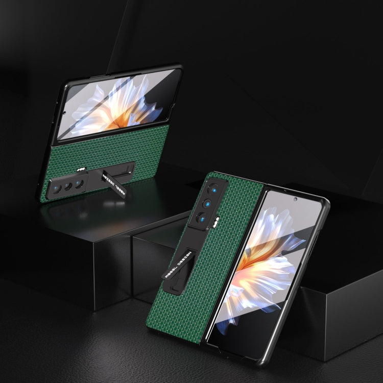 ABEEL Integrated Genuine Leather Luxury Series Phone Case with Holder, For Honor Magic Vs