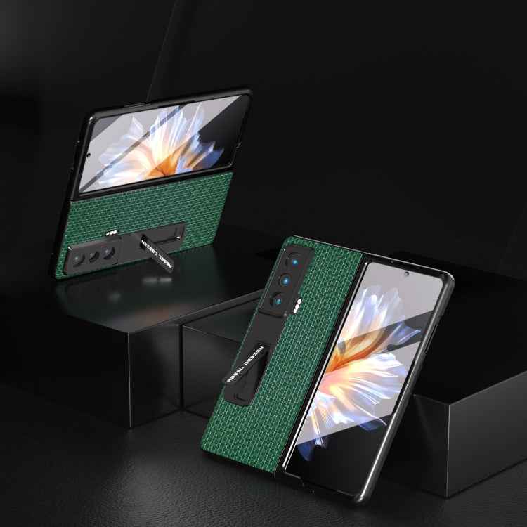 ABEEL Integrated Genuine Leather Luxury Series Phone Case with Holder, For Honor Magic Vs