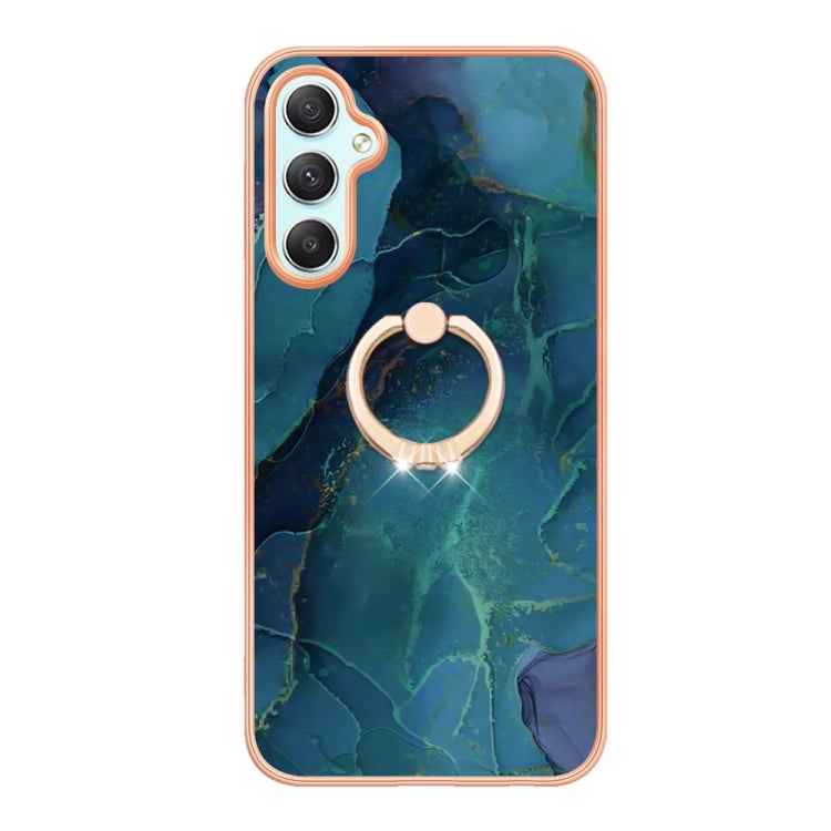 Electroplating Marble Dual-side IMD Phone Case with Ring, For Samsung Galaxy A25 5G, For Samsung Galaxy S23 FE 5G, For Samsung Galaxy A24 4G, For Samsung Galaxy A04e