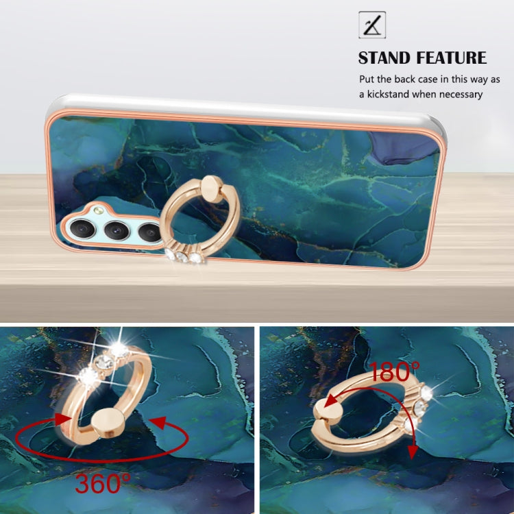 Electroplating Marble Dual-side IMD Phone Case with Ring, For Samsung Galaxy A25 5G, For Samsung Galaxy S23 FE 5G, For Samsung Galaxy A24 4G, For Samsung Galaxy A04e