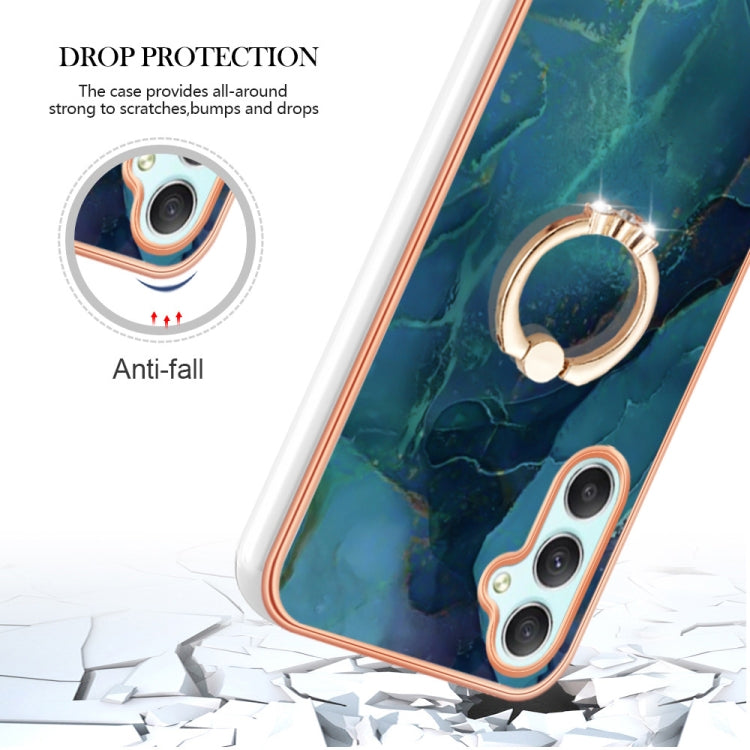 Electroplating Marble Dual-side IMD Phone Case with Ring, For Samsung Galaxy A25 5G, For Samsung Galaxy S23 FE 5G, For Samsung Galaxy A24 4G, For Samsung Galaxy A04e
