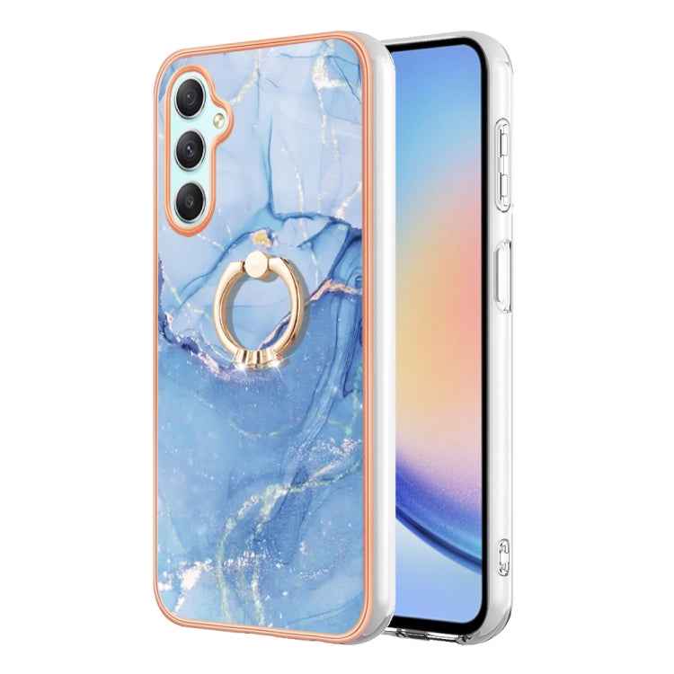 Electroplating Marble Dual-side IMD Phone Case with Ring, For Samsung Galaxy A25 5G, For Samsung Galaxy S23 FE 5G, For Samsung Galaxy A24 4G, For Samsung Galaxy A04e