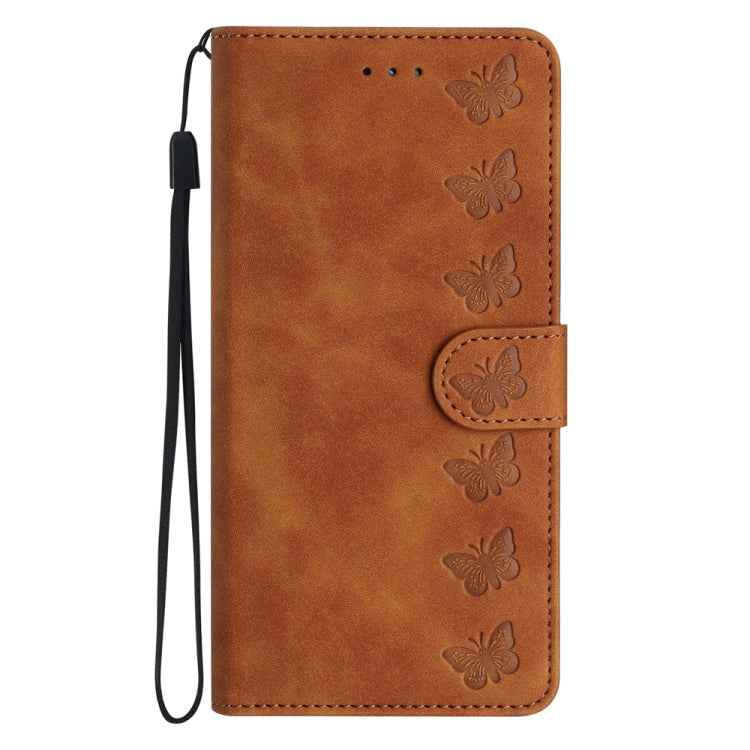 Seven Butterflies Embossed Leather Phone Case, For iPhone 14 Pro Max, For iPhone 13 Pro Max, For iPhone 13 Pro, For iPhone 13, For iPhone 13 mini, For iPhone 12, For iPhone 12 Pro Max, For iPhone 12 Pro
