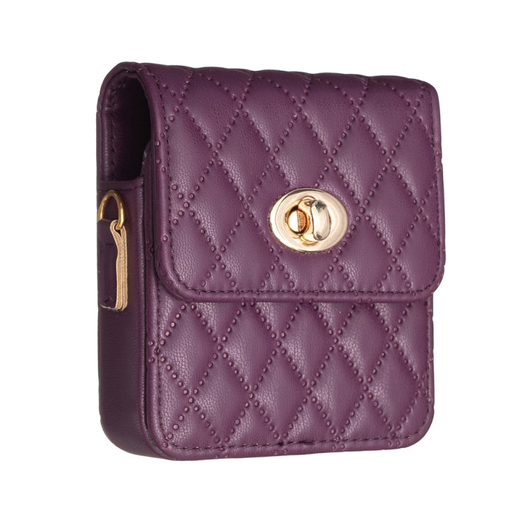 BFB03 Diamond Lattice Magnetic Leather Phone Case, For OPPO Find N2 Flip