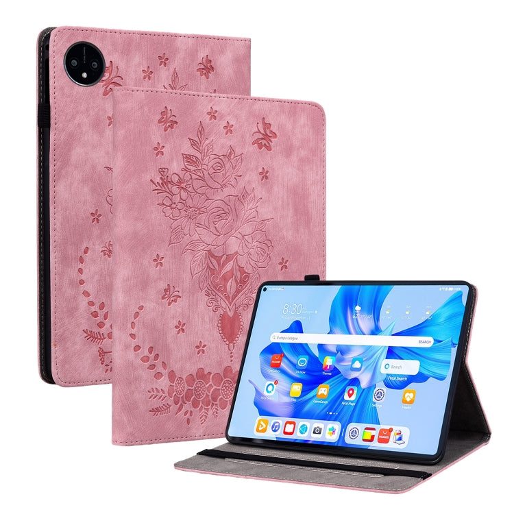 Butterfly Rose Embossed Leather Tablet Case, For Huawei MatePad Mini 2025, For Huawei MatePad Pro 11 2022, For Huawei MatePad SE 10.4, For Huawei MatePad Pro 10.8 2021 / 2018, For Huawei MatePad T 10s/Enjoy Tablet 2, For Huawei MediaPad M5 Lite / C5 10.1