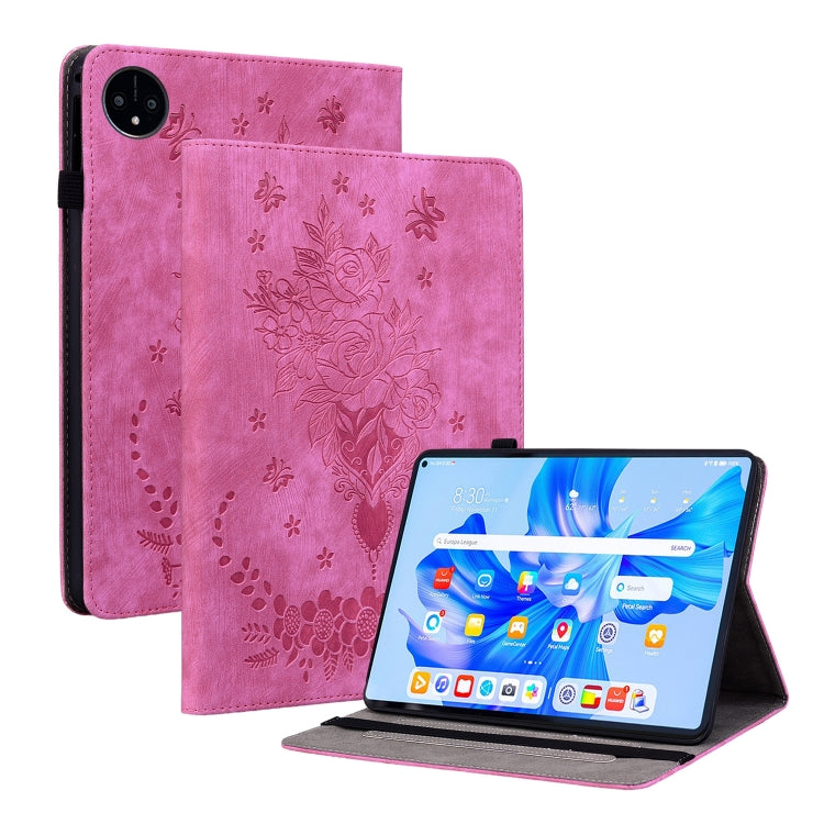 Butterfly Rose Embossed Leather Tablet Case, For Huawei MatePad Mini 2025, For Huawei MatePad Pro 11 2022, For Huawei MatePad SE 10.4, For Huawei MatePad Pro 10.8 2021 / 2018, For Huawei MatePad T 10s/Enjoy Tablet 2, For Huawei MediaPad M5 Lite / C5 10.1