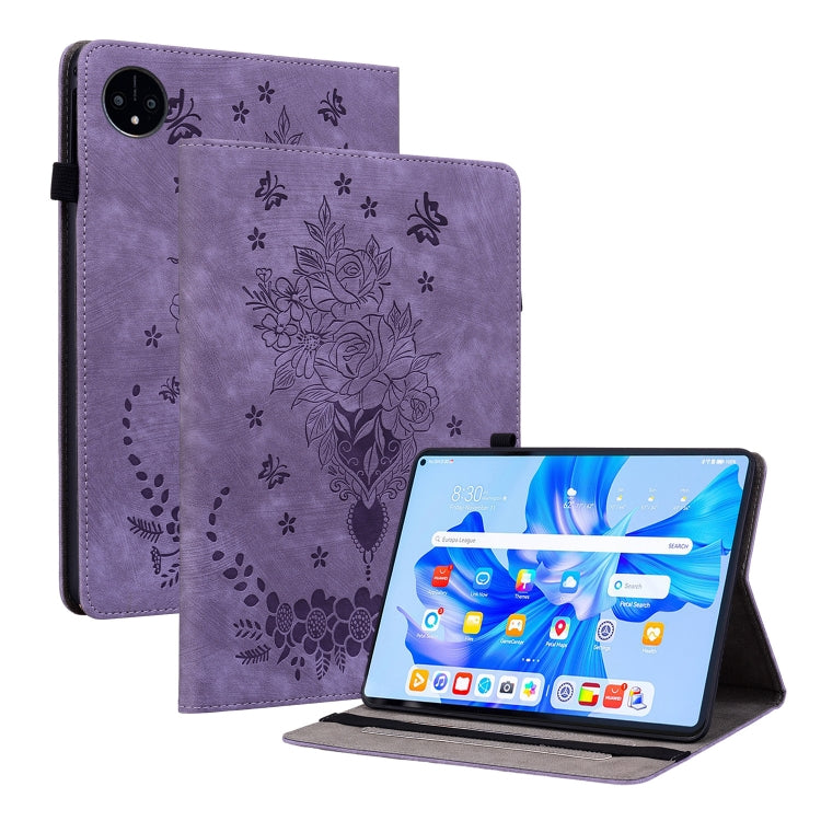 Butterfly Rose Embossed Leather Tablet Case, For Huawei MatePad Mini 2025, For Huawei MatePad Pro 11 2022, For Huawei MatePad SE 10.4, For Huawei MatePad Pro 10.8 2021 / 2018, For Huawei MatePad T 10s/Enjoy Tablet 2, For Huawei MediaPad M5 Lite / C5 10.1