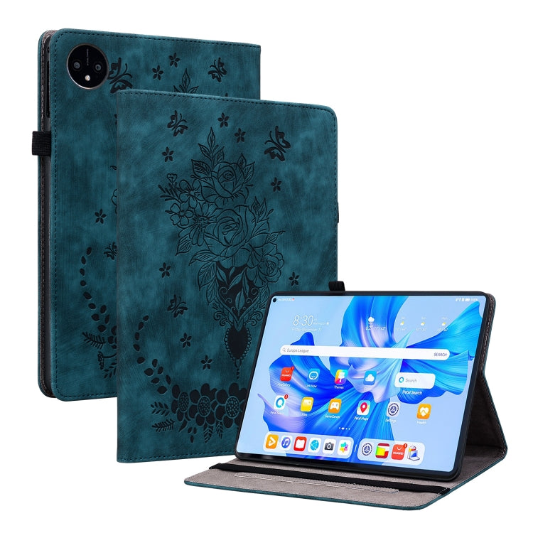 Butterfly Rose Embossed Leather Tablet Case, For Huawei MatePad Mini 2025, For Huawei MatePad Pro 11 2022, For Huawei MatePad SE 10.4, For Huawei MatePad Pro 10.8 2021 / 2018, For Huawei MatePad T 10s/Enjoy Tablet 2, For Huawei MediaPad M5 Lite / C5 10.1