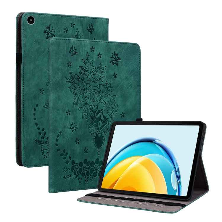 Butterfly Rose Embossed Leather Tablet Case, For Huawei MatePad Mini 2025, For Huawei MatePad Pro 11 2022, For Huawei MatePad SE 10.4, For Huawei MatePad Pro 10.8 2021 / 2018, For Huawei MatePad T 10s/Enjoy Tablet 2, For Huawei MediaPad M5 Lite / C5 10.1