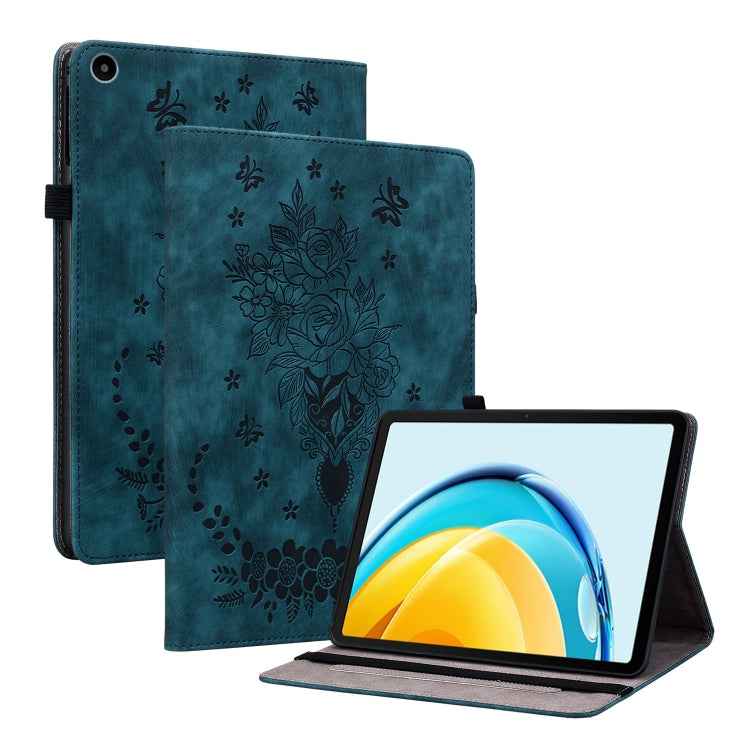 Butterfly Rose Embossed Leather Tablet Case, For Huawei MatePad Mini 2025, For Huawei MatePad Pro 11 2022, For Huawei MatePad SE 10.4, For Huawei MatePad Pro 10.8 2021 / 2018, For Huawei MatePad T 10s/Enjoy Tablet 2, For Huawei MediaPad M5 Lite / C5 10.1