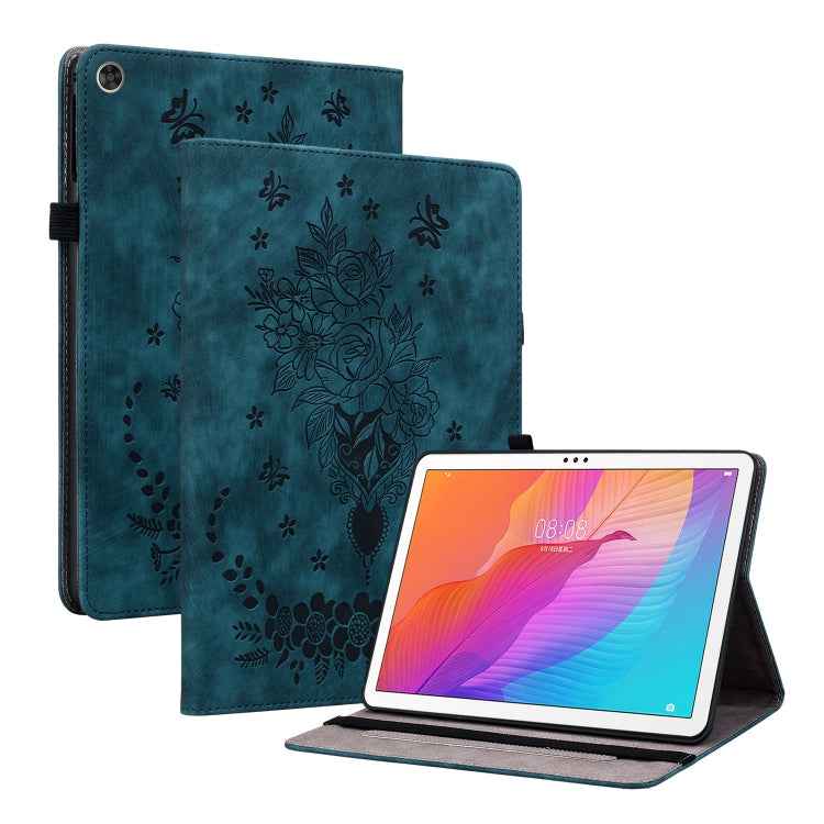 Butterfly Rose Embossed Leather Tablet Case, For Huawei MatePad Mini 2025, For Huawei MatePad Pro 11 2022, For Huawei MatePad SE 10.4, For Huawei MatePad Pro 10.8 2021 / 2018, For Huawei MatePad T 10s/Enjoy Tablet 2, For Huawei MediaPad M5 Lite / C5 10.1