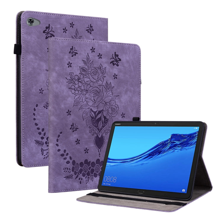 Butterfly Rose Embossed Leather Tablet Case, For Huawei MatePad Mini 2025, For Huawei MatePad Pro 11 2022, For Huawei MatePad SE 10.4, For Huawei MatePad Pro 10.8 2021 / 2018, For Huawei MatePad T 10s/Enjoy Tablet 2, For Huawei MediaPad M5 Lite / C5 10.1