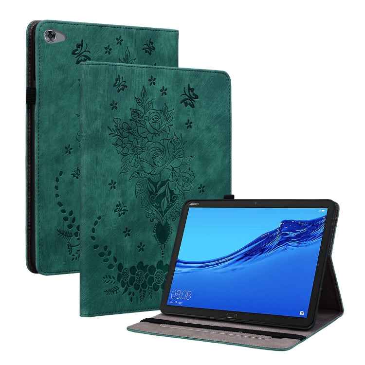 Butterfly Rose Embossed Leather Tablet Case, For Huawei MatePad Mini 2025, For Huawei MatePad Pro 11 2022, For Huawei MatePad SE 10.4, For Huawei MatePad Pro 10.8 2021 / 2018, For Huawei MatePad T 10s/Enjoy Tablet 2, For Huawei MediaPad M5 Lite / C5 10.1