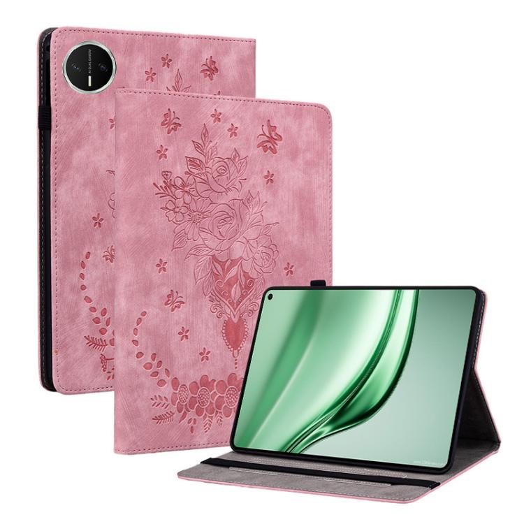 Butterfly Rose Embossed Leather Tablet Case, For Huawei MatePad Mini 2025, For Huawei MatePad Pro 11 2022, For Huawei MatePad SE 10.4, For Huawei MatePad Pro 10.8 2021 / 2018, For Huawei MatePad T 10s/Enjoy Tablet 2, For Huawei MediaPad M5 Lite / C5 10.1