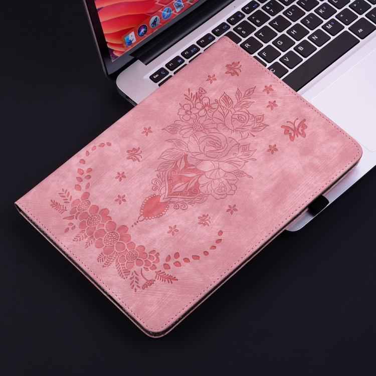 Butterfly Rose Embossed Leather Tablet Case, For Huawei MatePad Mini 2025, For Huawei MatePad Pro 11 2022, For Huawei MatePad SE 10.4, For Huawei MatePad Pro 10.8 2021 / 2018, For Huawei MatePad T 10s/Enjoy Tablet 2, For Huawei MediaPad M5 Lite / C5 10.1