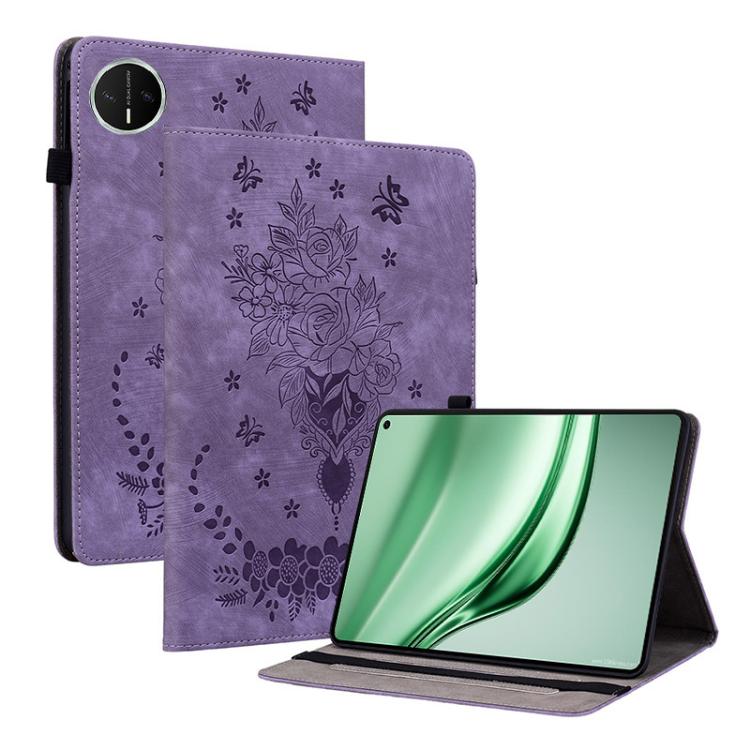 Butterfly Rose Embossed Leather Tablet Case, For Huawei MatePad Mini 2025, For Huawei MatePad Pro 11 2022, For Huawei MatePad SE 10.4, For Huawei MatePad Pro 10.8 2021 / 2018, For Huawei MatePad T 10s/Enjoy Tablet 2, For Huawei MediaPad M5 Lite / C5 10.1