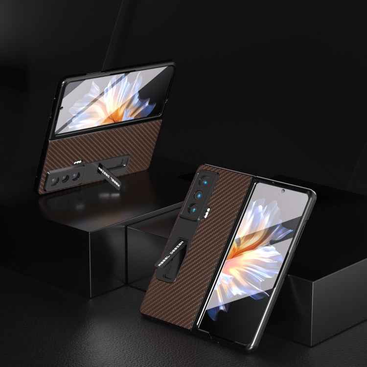 Carbon Fiber Texture Integrated Protective Phone Case with Holder