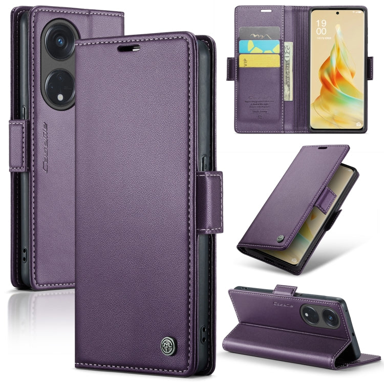 CaseMe 023 Butterfly Buckle Litchi Texture RFID Anti-theft Leather Phone Case, For OPPO Reno8 Lite Global, For OPPO Reno7 4G Indonesia/F21 Pro 4G/Reno8 4G, For OPPO F21 Pro 5G Globa/Reno8 Z Global, For OPPO Reno8 T 5G/A1 Pro 5G, For OPPO Reno8 5G Globa...