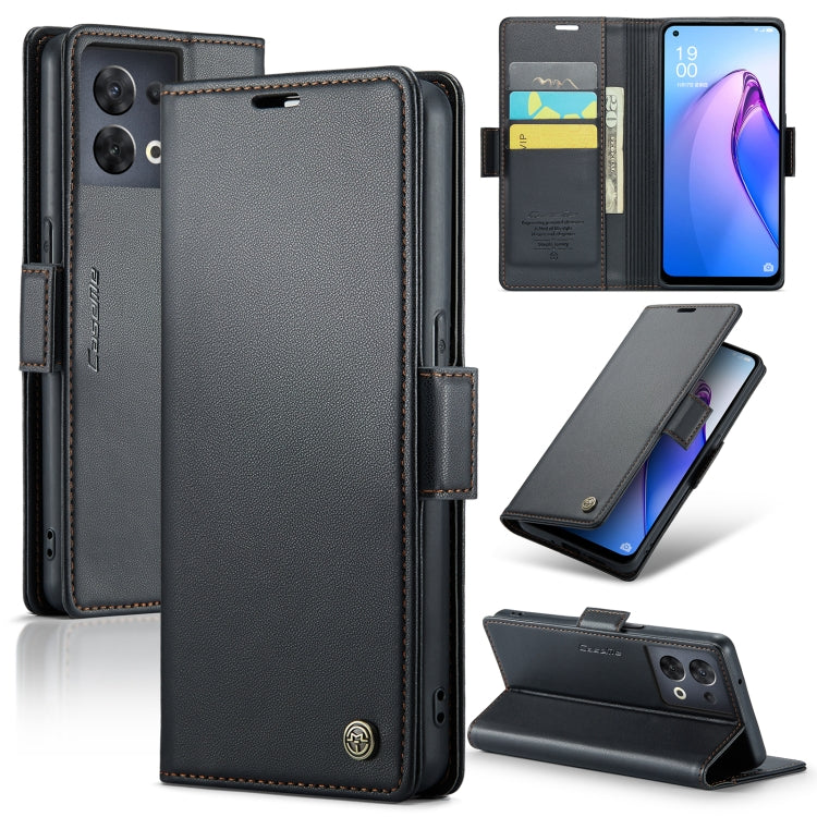CaseMe 023 Butterfly Buckle Litchi Texture RFID Anti-theft Leather Phone Case, For OPPO Reno8 Lite Global, For OPPO Reno7 4G Indonesia/F21 Pro 4G/Reno8 4G, For OPPO F21 Pro 5G Globa/Reno8 Z Global, For OPPO Reno8 T 5G/A1 Pro 5G, For OPPO Reno8 5G Globa...