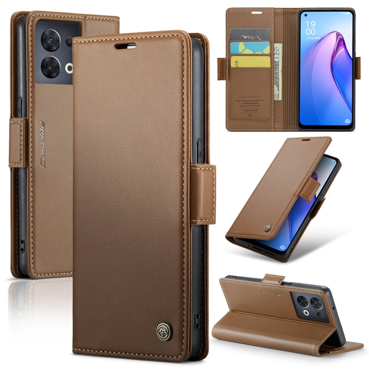 CaseMe 023 Butterfly Buckle Litchi Texture RFID Anti-theft Leather Phone Case, For OPPO Reno8 Lite Global, For OPPO Reno7 4G Indonesia/F21 Pro 4G/Reno8 4G, For OPPO F21 Pro 5G Globa/Reno8 Z Global, For OPPO Reno8 T 5G/A1 Pro 5G, For OPPO Reno8 5G Globa...