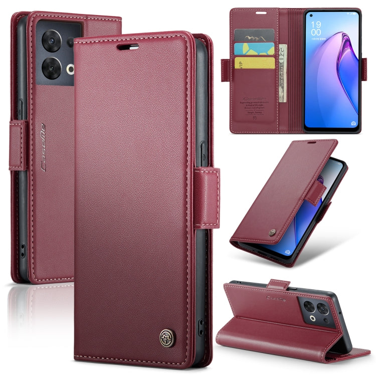 CaseMe 023 Butterfly Buckle Litchi Texture RFID Anti-theft Leather Phone Case, For OPPO Reno8 Lite Global, For OPPO Reno7 4G Indonesia/F21 Pro 4G/Reno8 4G, For OPPO F21 Pro 5G Globa/Reno8 Z Global, For OPPO Reno8 T 5G/A1 Pro 5G, For OPPO Reno8 5G Globa...