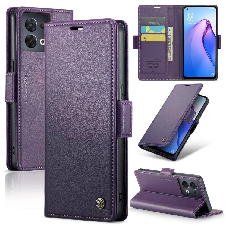 CaseMe 023 Butterfly Buckle Litchi Texture RFID Anti-theft Leather Phone Case, For OPPO Reno8 Lite Global, For OPPO Reno7 4G Indonesia/F21 Pro 4G/Reno8 4G, For OPPO F21 Pro 5G Globa/Reno8 Z Global, For OPPO Reno8 T 5G/A1 Pro 5G, For OPPO Reno8 5G Globa...
