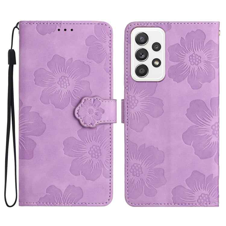 Flower Embossing Pattern Leather Phone Case, For Samsung Galaxy A73 5G, For Samsung Galaxy M23, For Samsung Galaxy M32, For Samsung Galaxy M52, For Samsung Galaxy M53