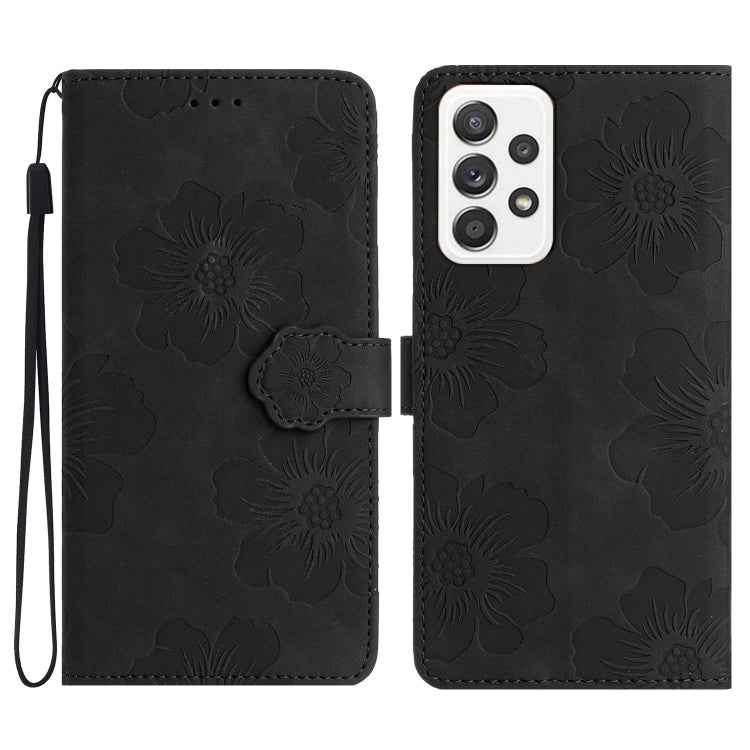 Flower Embossing Pattern Leather Phone Case, For Samsung Galaxy A73 5G, For Samsung Galaxy M23, For Samsung Galaxy M32, For Samsung Galaxy M52, For Samsung Galaxy M53