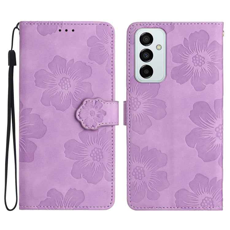Flower Embossing Pattern Leather Phone Case, For Samsung Galaxy A73 5G, For Samsung Galaxy M23, For Samsung Galaxy M32, For Samsung Galaxy M52, For Samsung Galaxy M53