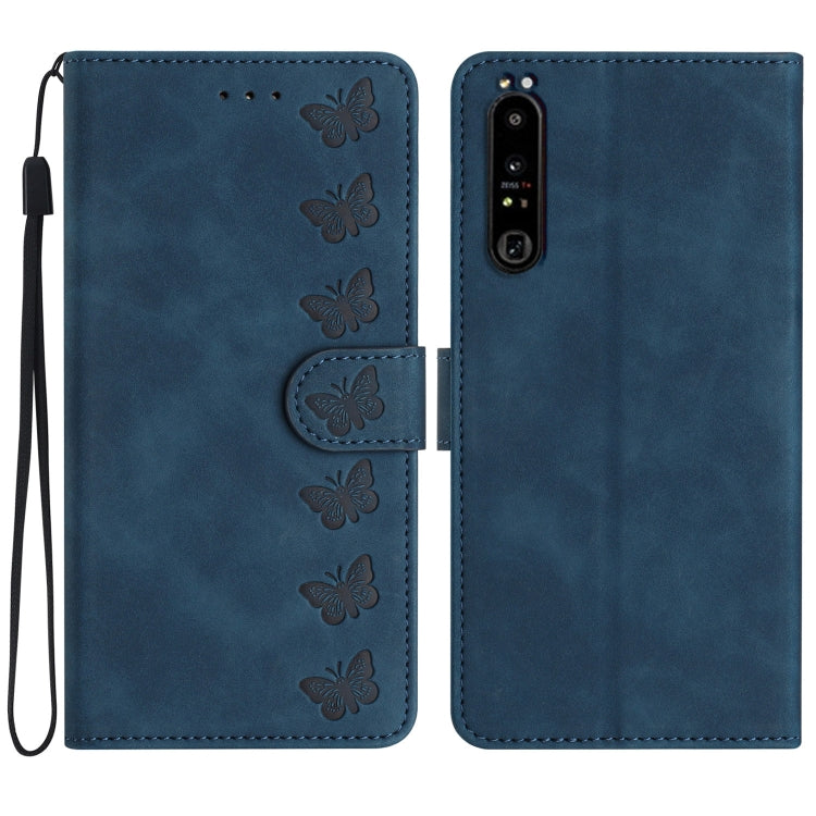 Seven Butterflies Embossed Leather Phone Case, For Sony Xperia 10 VI, For Sony Xperia 1 VI, For Sony Xperia 1 V 2023, For Sony Xperia 10 V 2023, For Sony Xperia 1 IV, For Sony Xperia L4, For Sony Xperia 5, For Sony Xperia L3