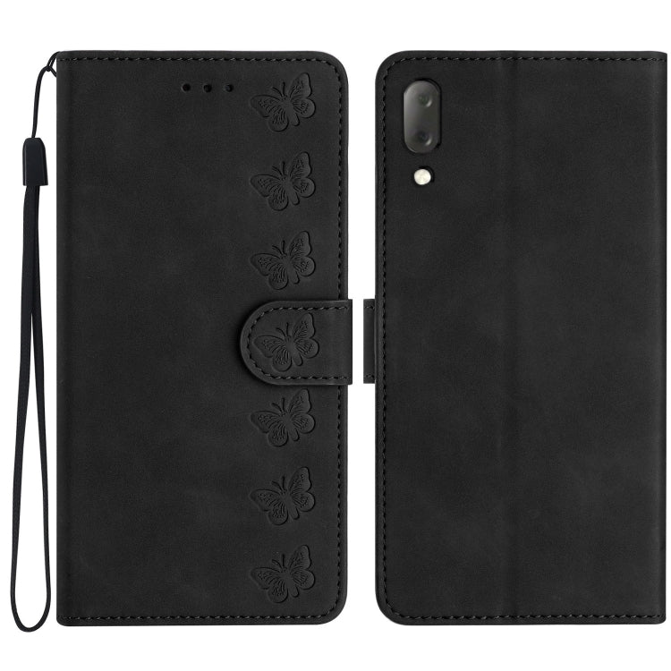Seven Butterflies Embossed Leather Phone Case, For Sony Xperia 10 VI, For Sony Xperia 1 VI, For Sony Xperia 1 V 2023, For Sony Xperia 10 V 2023, For Sony Xperia 1 IV, For Sony Xperia L4, For Sony Xperia 5, For Sony Xperia L3