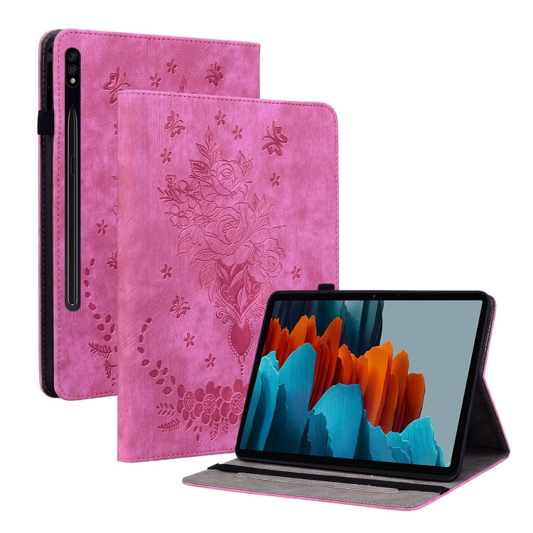 Butterfly Rose Embossed Leather Tablet Case, For Samsung Galaxy Tab S11, For Samsung Galaxy Tab А9+, For Samsung Galaxy Tab А9, For Samsung Galaxy Tab S9, For Samsung Galaxy Tab S9+, For Samsung Galaxy Tab S8+ / S7+ / S7 FE, For Samsung Galaxy Tab S7 /...