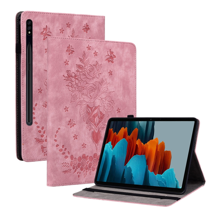 Butterfly Rose Embossed Leather Tablet Case, For Samsung Galaxy Tab S11, For Samsung Galaxy Tab А9+, For Samsung Galaxy Tab А9, For Samsung Galaxy Tab S9, For Samsung Galaxy Tab S9+, For Samsung Galaxy Tab S8+ / S7+ / S7 FE, For Samsung Galaxy Tab S7 /...