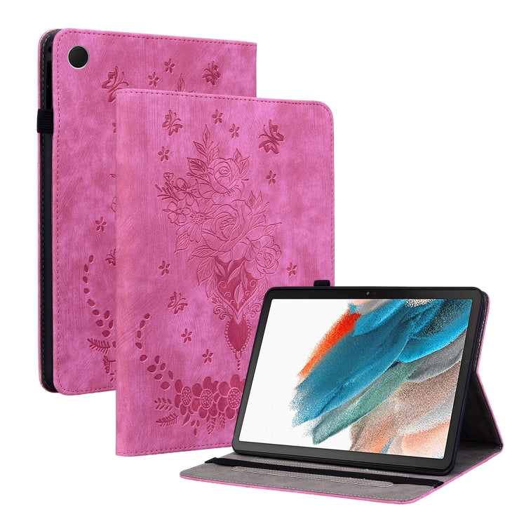 Butterfly Rose Embossed Leather Tablet Case, For Samsung Galaxy Tab S11, For Samsung Galaxy Tab А9+, For Samsung Galaxy Tab А9, For Samsung Galaxy Tab S9, For Samsung Galaxy Tab S9+, For Samsung Galaxy Tab S8+ / S7+ / S7 FE, For Samsung Galaxy Tab S7 /...