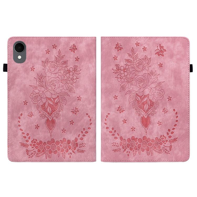 Butterfly Rose Embossed Leather Tablet Case, For Samsung Galaxy Tab S11, For Samsung Galaxy Tab А9+, For Samsung Galaxy Tab А9, For Samsung Galaxy Tab S9, For Samsung Galaxy Tab S9+, For Samsung Galaxy Tab S8+ / S7+ / S7 FE, For Samsung Galaxy Tab S7 /...