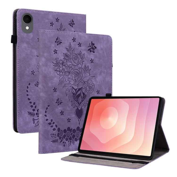 Butterfly Rose Embossed Leather Tablet Case, For Samsung Galaxy Tab S11, For Samsung Galaxy Tab А9+, For Samsung Galaxy Tab А9, For Samsung Galaxy Tab S9, For Samsung Galaxy Tab S9+, For Samsung Galaxy Tab S8+ / S7+ / S7 FE, For Samsung Galaxy Tab S7 /...