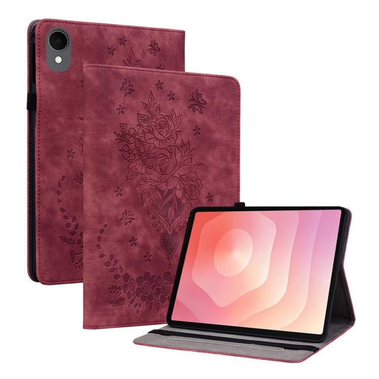 Butterfly Rose Embossed Leather Tablet Case, For Samsung Galaxy Tab S11, For Samsung Galaxy Tab А9+, For Samsung Galaxy Tab А9, For Samsung Galaxy Tab S9, For Samsung Galaxy Tab S9+, For Samsung Galaxy Tab S8+ / S7+ / S7 FE, For Samsung Galaxy Tab S7 /...