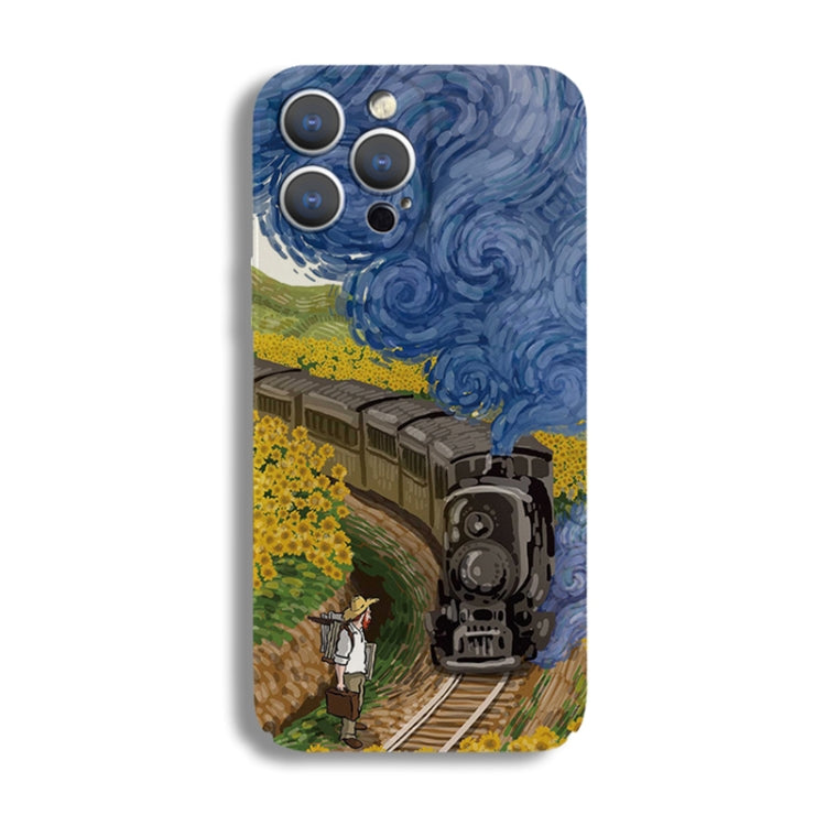 Precise Hole Oil Painting Pattern PC Phone Case, For iPhone 13 Pro, For iPhone 13, For iPhone 13 mini, For iPhone 12, For iPhone 12 Pro Max