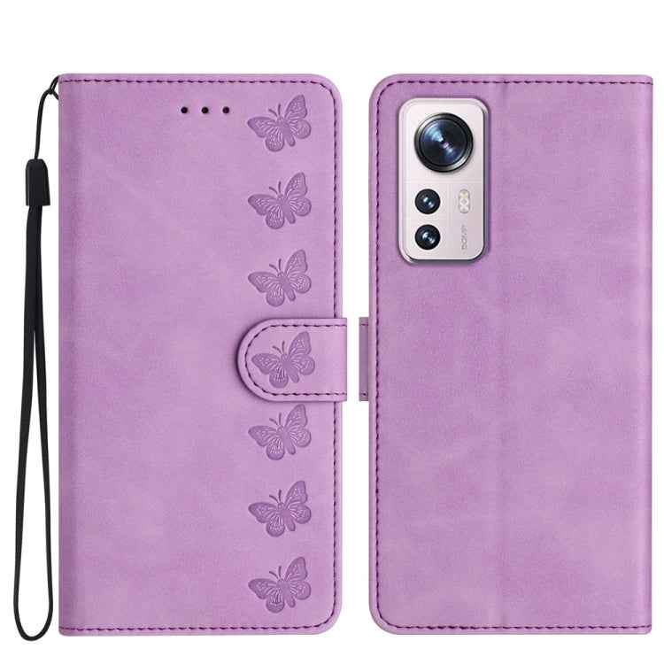Seven Butterflies Embossed Leather Phone Case, For Xiaomi Redmi A1, For Xiaomi Redmi Note 11 Pro 5G Global, For Xiaomi 12 Lite, For Xiaomi Redmi 10A, For Xiaomi Redmi 10C, For Xiaomi Redmi Note 11 5G, For Xiaomi Redmi 10 2022, For Xiaomi 12 Pro