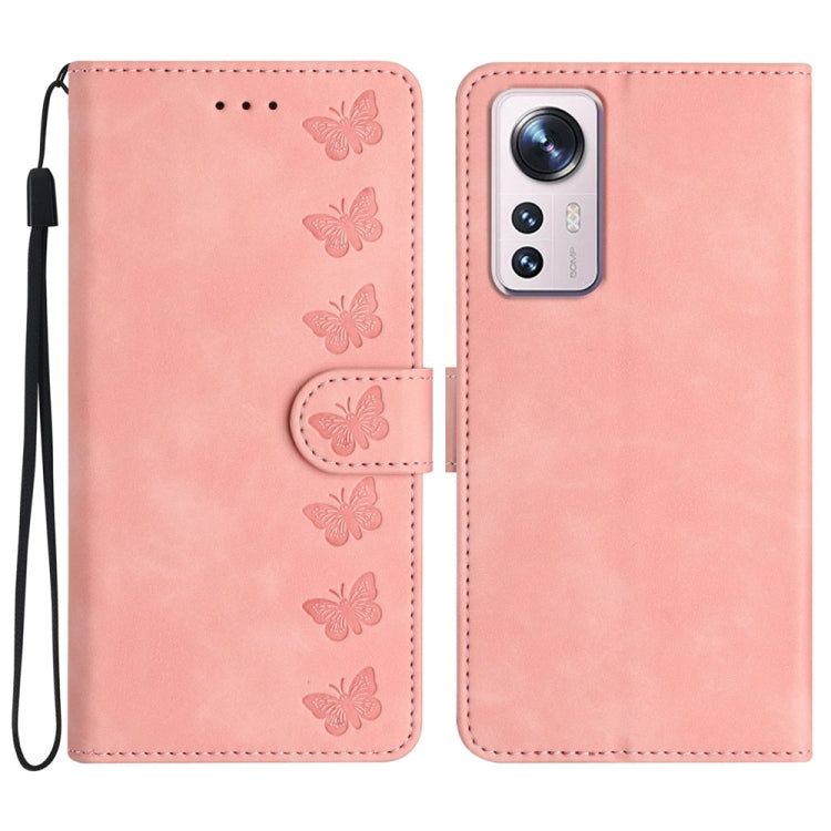 Seven Butterflies Embossed Leather Phone Case, For Xiaomi Redmi A1, For Xiaomi Redmi Note 11 Pro 5G Global, For Xiaomi 12 Lite, For Xiaomi Redmi 10A, For Xiaomi Redmi 10C, For Xiaomi Redmi Note 11 5G, For Xiaomi Redmi 10 2022, For Xiaomi 12 Pro