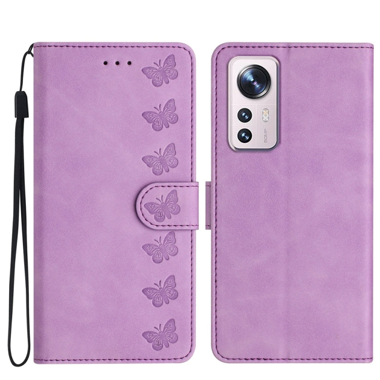 Seven Butterflies Embossed Leather Phone Case, For Xiaomi Redmi A1, For Xiaomi Redmi Note 11 Pro 5G Global, For Xiaomi 12 Lite, For Xiaomi Redmi 10A, For Xiaomi Redmi 10C, For Xiaomi Redmi Note 11 5G, For Xiaomi Redmi 10 2022, For Xiaomi 12 Pro