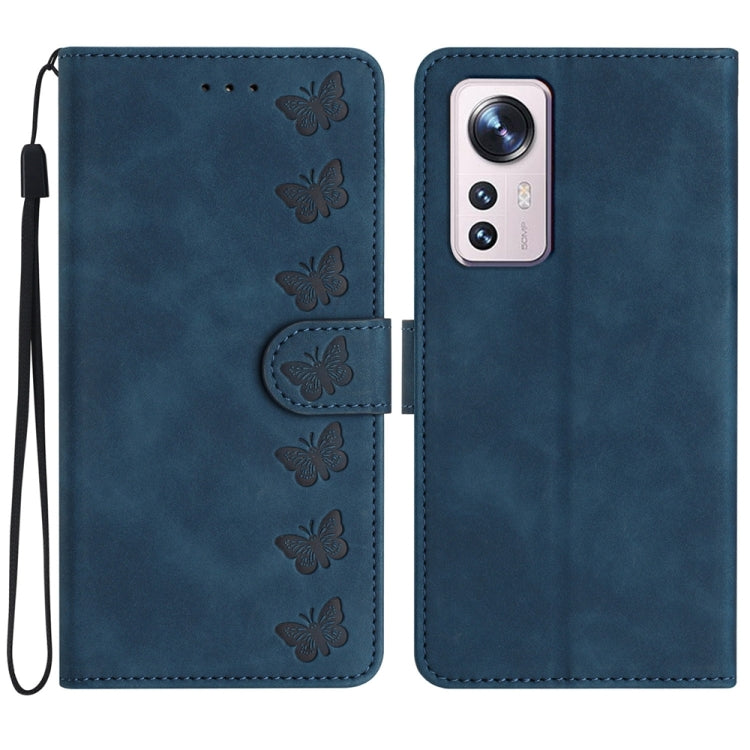 Seven Butterflies Embossed Leather Phone Case, For Xiaomi Redmi A1, For Xiaomi Redmi Note 11 Pro 5G Global, For Xiaomi 12 Lite, For Xiaomi Redmi 10A, For Xiaomi Redmi 10C, For Xiaomi Redmi Note 11 5G, For Xiaomi Redmi 10 2022, For Xiaomi 12 Pro