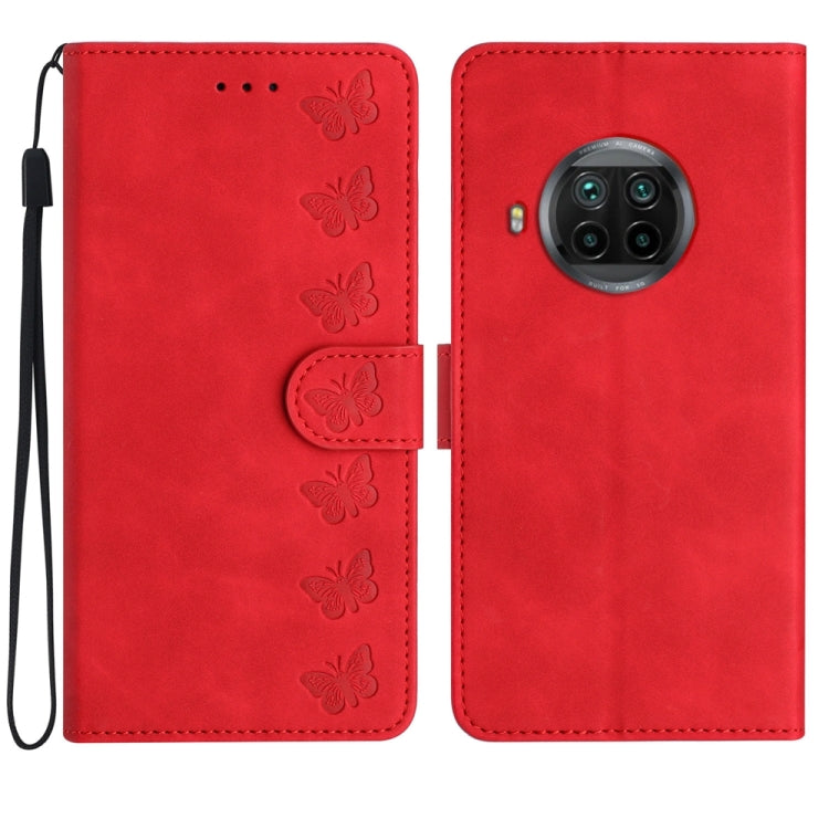Seven Butterflies Embossed Leather Phone Case, For Xiaomi Redmi Note 9 5G / Note 9T, For Xiaomi Mi 10T Lite, For Xiaomi Mi 10T / 10T Pro, For Xiaomi Redmi 9A, For Xiaomi Redmi 9, For Xiaomi Redmi 9C, For Xiaomi Redmi Note 8T