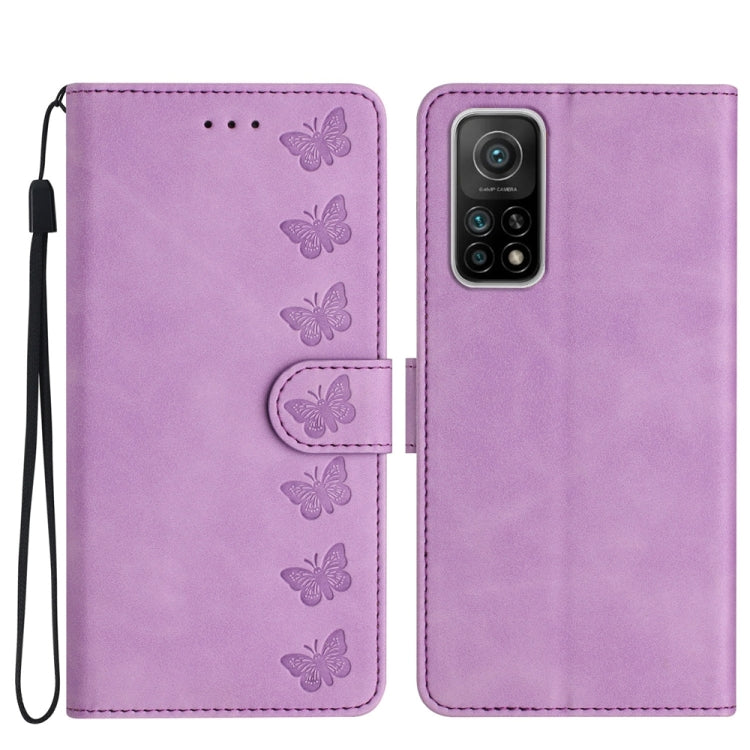 Seven Butterflies Embossed Leather Phone Case, For Xiaomi Redmi Note 9 5G / Note 9T, For Xiaomi Mi 10T Lite, For Xiaomi Mi 10T / 10T Pro, For Xiaomi Redmi 9A, For Xiaomi Redmi 9, For Xiaomi Redmi 9C, For Xiaomi Redmi Note 8T