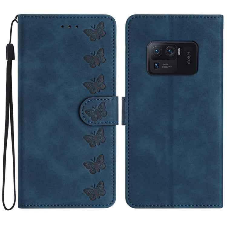 Seven Butterflies Embossed Leather Phone Case, For Xiaomi 11T / 11T Pro, For Xiaomi Redmi 10, For Xiaomi Mi 11 Ultra, For Xiaomi Mi 11 Pro, For Xiaomi Redmi Note 10 5G, For Xiaomi Redmi 9A, For Xiaomi Redmi 9, For Xiaomi Redmi 9C