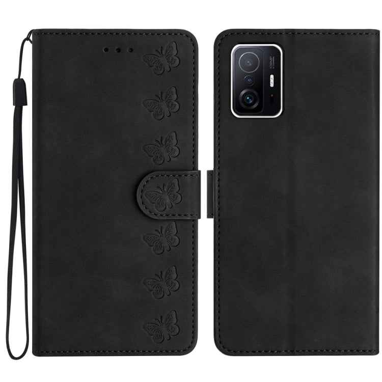 Seven Butterflies Embossed Leather Phone Case, For Xiaomi 11T / 11T Pro, For Xiaomi Redmi 10, For Xiaomi Mi 11 Ultra, For Xiaomi Mi 11 Pro, For Xiaomi Redmi Note 10 5G, For Xiaomi Redmi 9A, For Xiaomi Redmi 9, For Xiaomi Redmi 9C