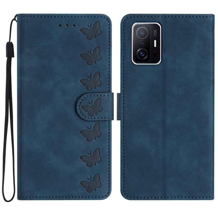 Seven Butterflies Embossed Leather Phone Case, For Xiaomi 11T / 11T Pro, For Xiaomi Redmi 10, For Xiaomi Mi 11 Ultra, For Xiaomi Mi 11 Pro, For Xiaomi Redmi Note 10 5G, For Xiaomi Redmi 9A, For Xiaomi Redmi 9, For Xiaomi Redmi 9C