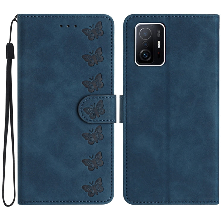 Seven Butterflies Embossed Leather Phone Case, For Xiaomi 11T / 11T Pro, For Xiaomi Redmi 10, For Xiaomi Mi 11 Ultra, For Xiaomi Mi 11 Pro, For Xiaomi Redmi Note 10 5G, For Xiaomi Redmi Note 10 4G, For Xiaomi Redmi Note 10 Pro, For Xiaomi Redmi K40
