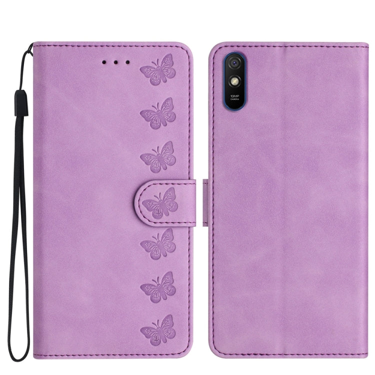 Seven Butterflies Embossed Leather Phone Case, For Xiaomi Redmi Note 9 5G / Note 9T, For Xiaomi Mi 10T Lite, For Xiaomi Mi 10T / 10T Pro, For Xiaomi Redmi 9A, For Xiaomi Redmi 9, For Xiaomi Redmi 9C, For Xiaomi Redmi Note 8T
