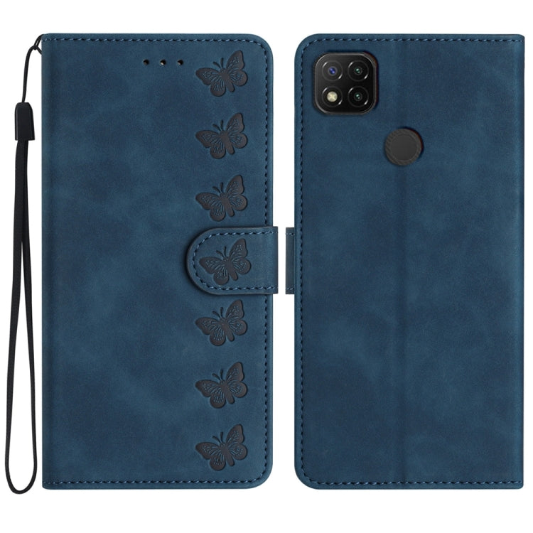 Seven Butterflies Embossed Leather Phone Case, For Xiaomi Redmi Note 9 5G / Note 9T, For Xiaomi Mi 10T Lite, For Xiaomi Mi 10T / 10T Pro, For Xiaomi Redmi 9A, For Xiaomi Redmi 9, For Xiaomi Redmi 9C, For Xiaomi Redmi Note 8T